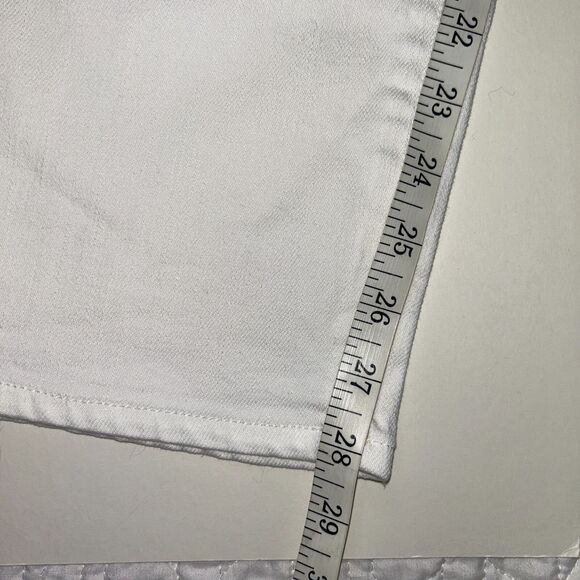 Banana Republic White Mid Rise Straight Leg Cotton Denim Pants Women's 30 - Picture 6 of 12